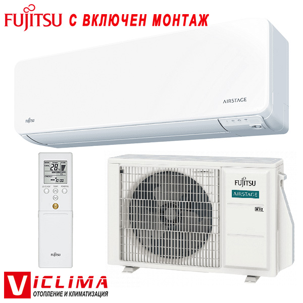 Хиперинверторен климатик Fujitsu Airstage ASEH14KGTG/ AOEH14KGCG WiFi, 14 000 BTU, Клас А++