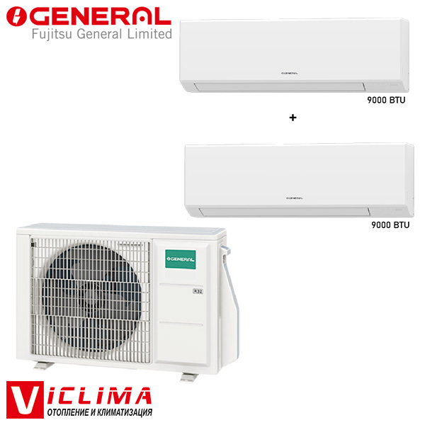 Инверторен климатик мултисплит Fujitsu General AOHH18KACB2 + 2 x ASHH09KLTBL, A++